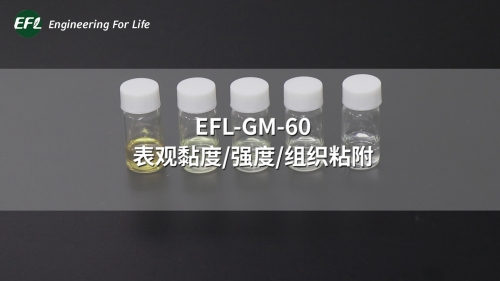 EFL-GM-60 不同濃度下的表觀黏度、強(qiáng)度、組織粘附性能